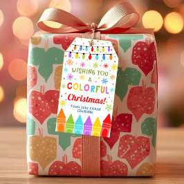 Etiquetas de Presente de Lápis de Cor de Natal | F