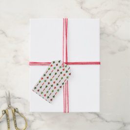 Etiquetas de Presente de Natal Árvores Vermelhas e
