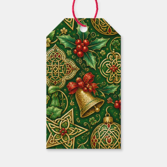 Etiquetas de Presente de Natal Celta (Frente)