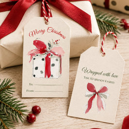 Etiquetas de Presente de Natal com Bolinhas