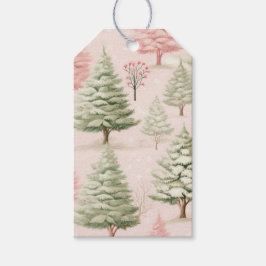 Etiquetas de presente de Natal cor-de-rosa