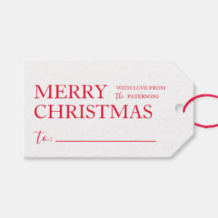 Etiquetas de presente de Natal simples e feliz