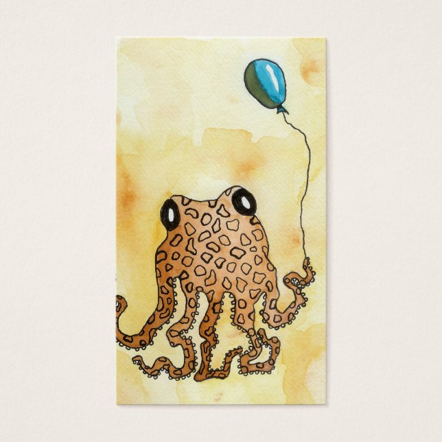 Etiquetas de Presente de Octopus e Balão (Frente)