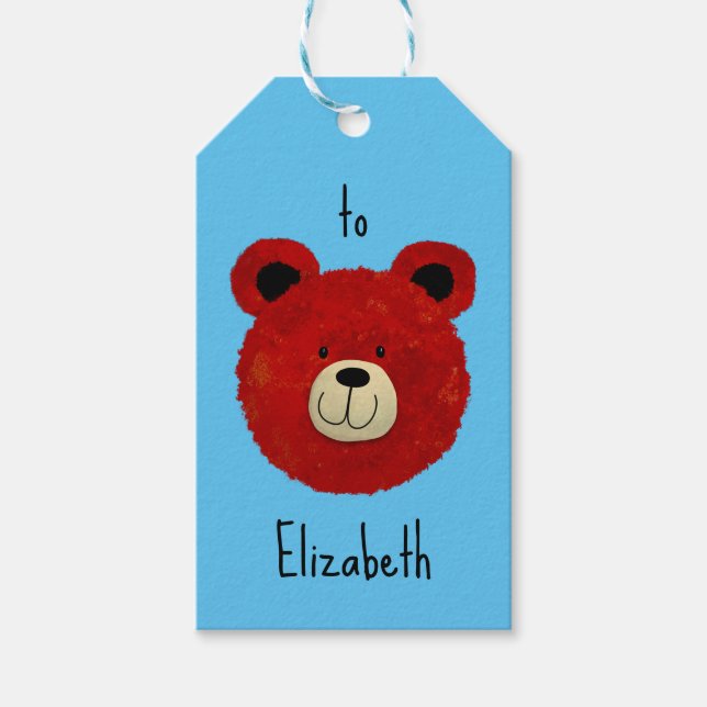 Etiquetas de presente de urso bonito (Frente)