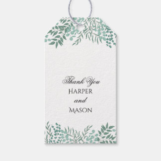 Etiquetas de Presente do Casamento Russo Eucalyptu