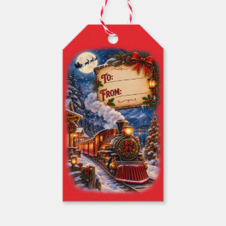 Etiquetas de Presente do Trem de Natal do Papai No