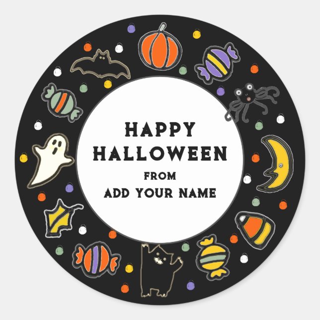 Etiquetas de Presente Feliz Halloween (Frente)