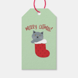 Etiquetas de Presente Feliz Natal dos Gatos