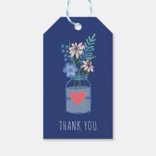Etiquetas de Presente Floral em Pote de Pedreiros