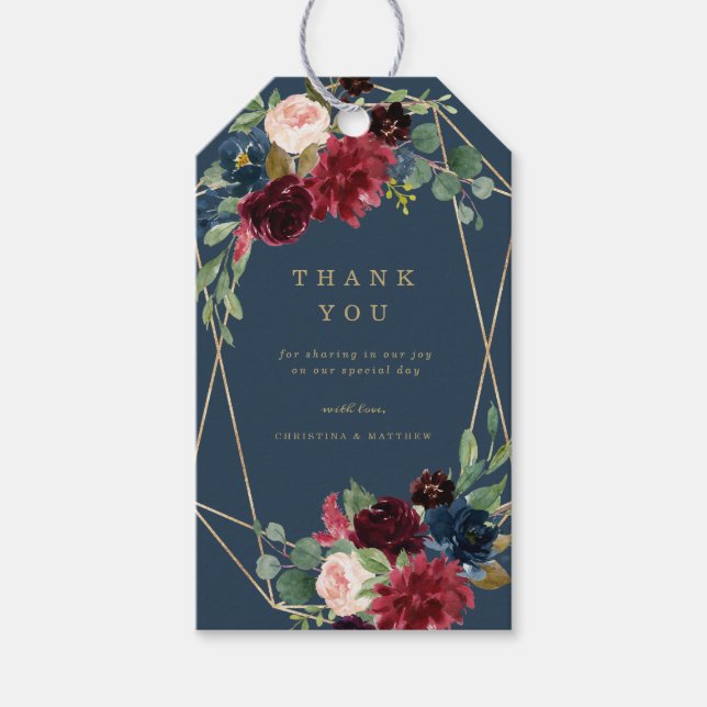 Etiquetas de Presente Geométrica de Queda (Frente)