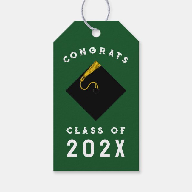 Etiquetas de Presente Graduation Green (Frente)