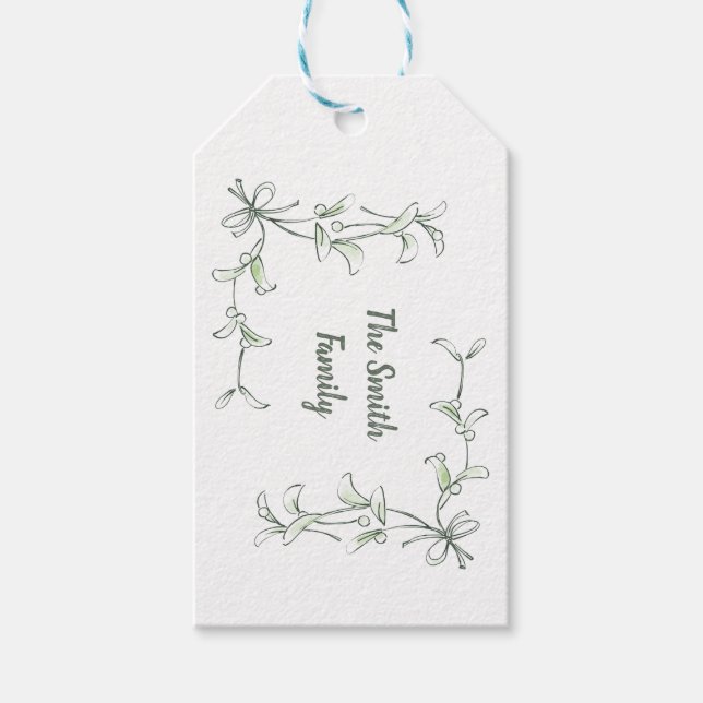Etiquetas de Presente Holiday Holly (Frente)