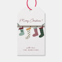 Etiquetas de Presente Meias de Natal Fofo