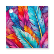 Etiquetas de Presente na Pena de Aquarela Colorida