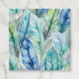 Etiquetas de Presente na Pena de Aquarela Colorida