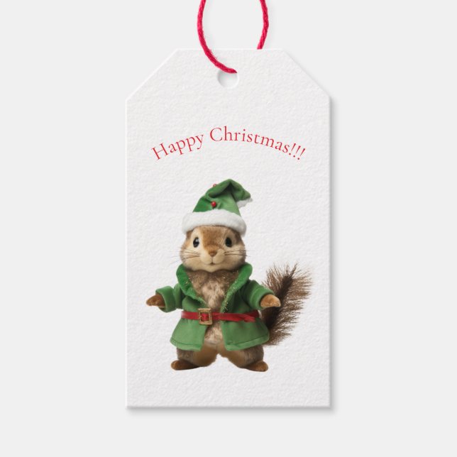 ETIQUETAS DE PRESENTE NATAL ESQUILO (Frente)