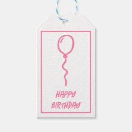 Etiquetas de Presente para Balões Cor-de-Rosa Boni