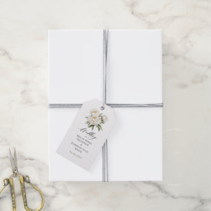 Etiquetas de Presente para Casamento Peônias Branc