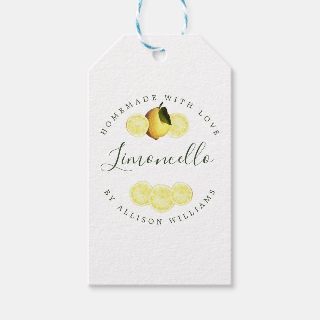 Etiquetas de Presente Personalizadas de Limoncello (Frente)