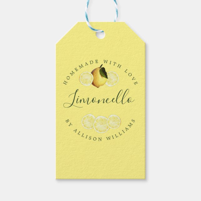 Etiquetas de Presente Personalizadas de Limoncello (Frente)