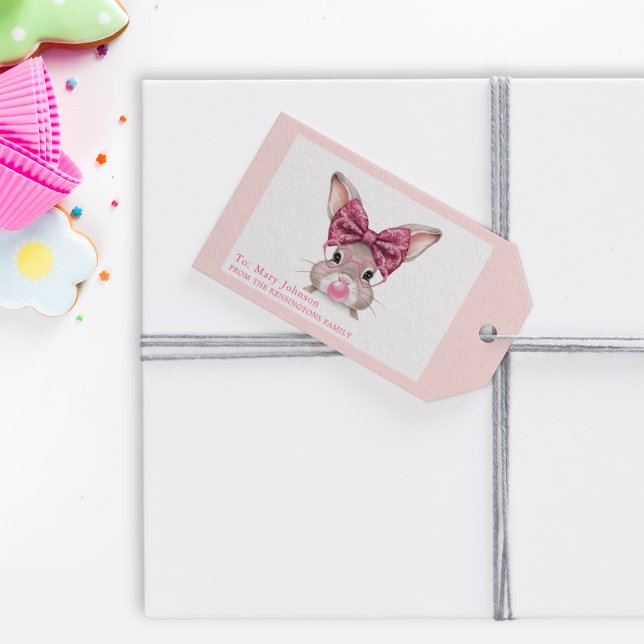 Etiquetas de Presente Personalizadas do Coelhinho  (Personalized Easter Bunny Gift Tags for Kids)