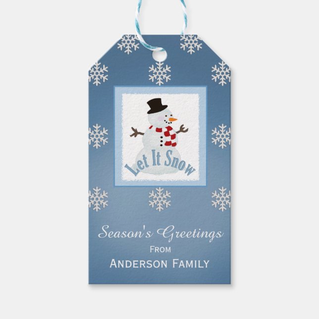 Etiquetas de Presente Personalizadas do Snowman (Frente)