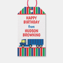 Etiquetas de Presente Personalizadas Semi Truck