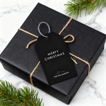 Etiquetas de Presente Pretas de Natal Personalizad