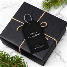 Etiquetas de Presente Pretas de Natal Personalizad