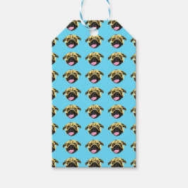 Etiquetas de Presente Pug Azul