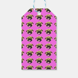 Etiquetas de Presente Pug Rosa