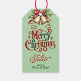 Etiquetas de Presente Verde Pastel Feliz Natal