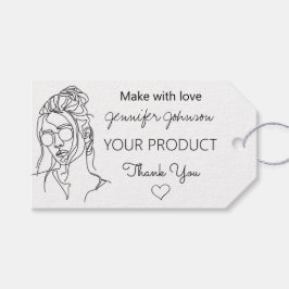 Etiquetas de presentes brancas para retrato de mul