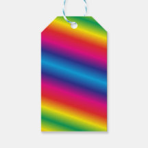 Etiquetas de presentes coloridas no arco-íris