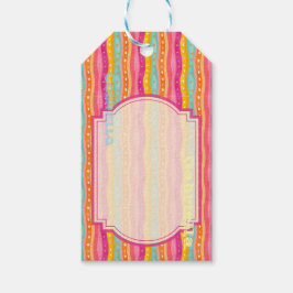 Etiquetas de presentes de cores d'água associadas 