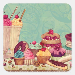 Etiquetas de presentes de Cupcake e Sorvete