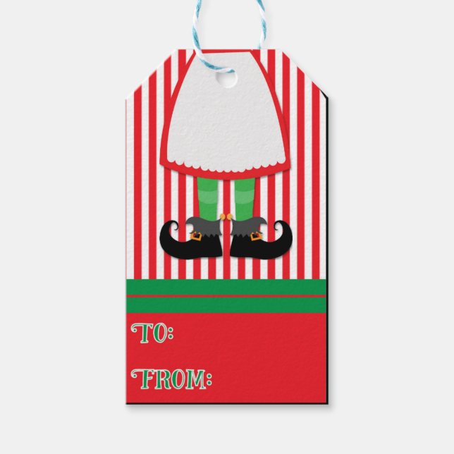 Etiquetas de presentes de feriado Elf (Frente)