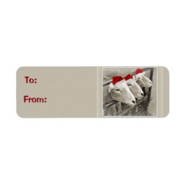 Etiquetas de presentes de férias de ovelha adoráve