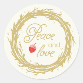 Etiquetas de presentes de férias de paz e amor