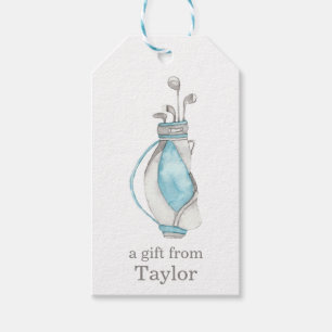 Etiquetas de presentes de golfe de aquarela
