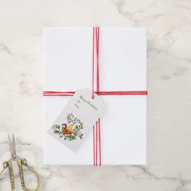 Etiquetas de presentes de Natal (Com cordão)