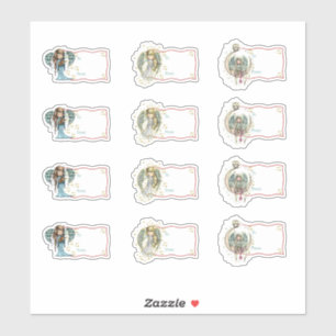 Etiquetas de presentes de Natal com ângulos bonito