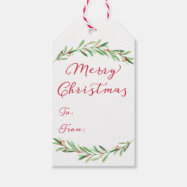 Etiquetas de presentes de Natal de Sucursal Verde 