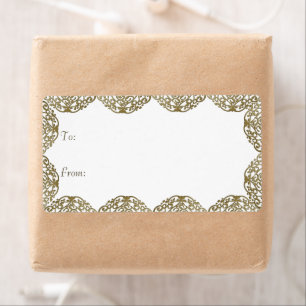 Etiquetas de presentes de Natal do Onamento Dourad