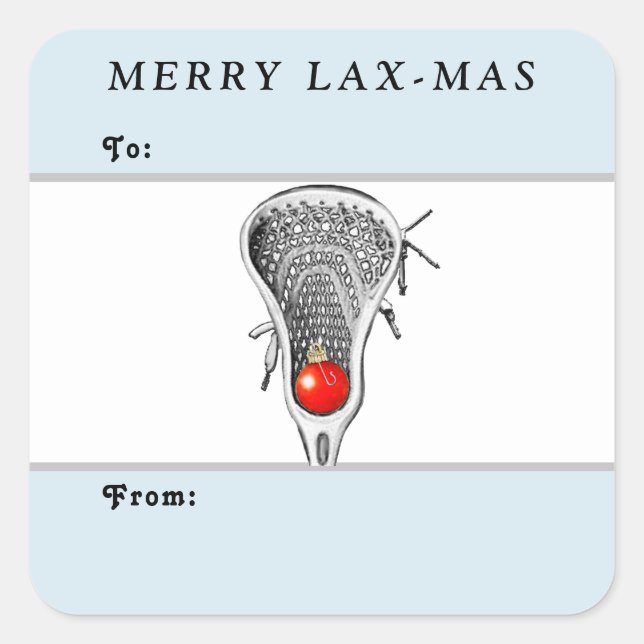 Etiquetas de presentes de Natal Lacrosse (Frente)