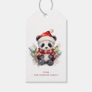 Etiquetas de presentes de Natal Panda