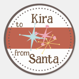 Etiquetas de presentes de Natal para estrelas retr