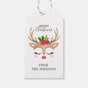 Etiquetas de presentes de Natal para Reindeer Cute