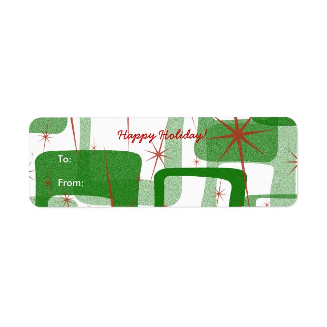 Etiquetas de presentes de Natal retrógradas (Frente)