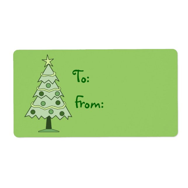 Etiquetas de presentes de Natal verde (Frente)
